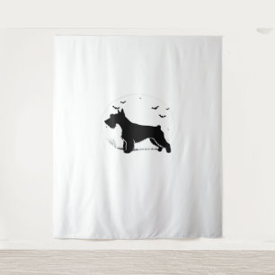 Tapete De Parede Cesky Terrier Dog - Halloween Moon Silhouette Clas