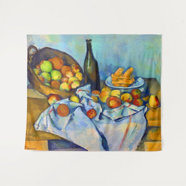 Tapete De Parede Cesta de Maçãs por Cezanne (Frente (Horizontal))