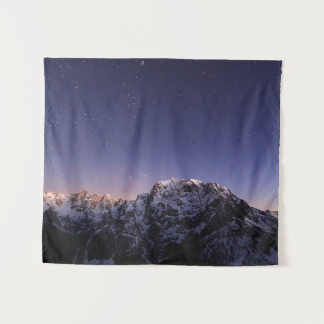 Tapete De Parede céu estrelado acima das montanhas (Frente (Horizontal))