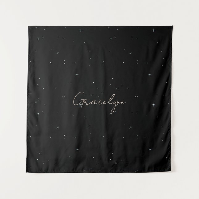 Tapete De Parede Céu Noturno Escuro Estrelado (Frente)