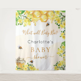 Tapete De Parede Chá de Bebê Abelha amarelo festa de revelação do s