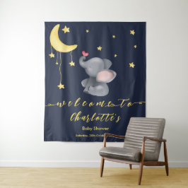 Tapete De Parede Chá de Bebê de Elefante Fofo com Borboletinha