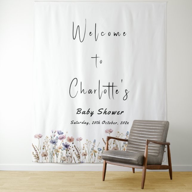 Tapete De Parede Chá de Bebê de Flores Silvestres Baby In Bloom (In Situ)