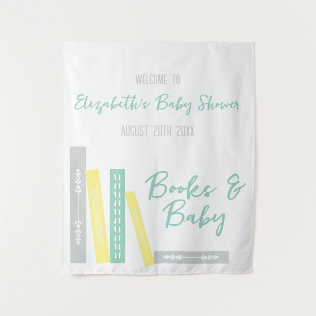 Tapete De Parede Chá de Bebê de Livros (Frente)