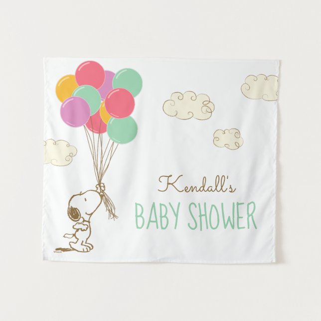 Tapete De Parede Chá de Bebê do Snoopy e Balões (Frente (Horizontal))