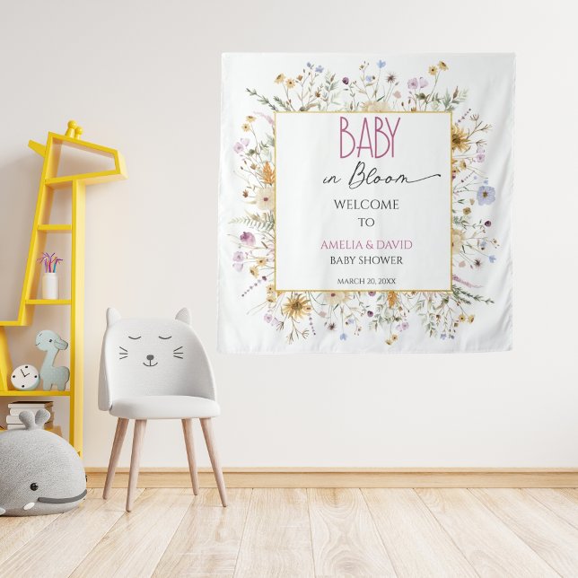 Tapete De Parede Chá de Bebê Floral Branco em Aquarela (Criador carregado)