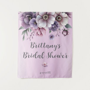 Tapete De Parede Chá de Bebê Lavanda Floral Aquarela
