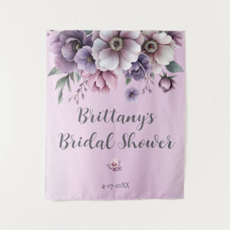 Tapete De Parede Chá de Bebê Lavanda Floral Aquarela