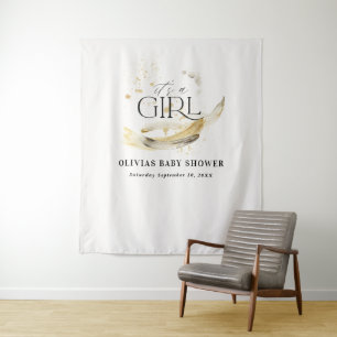 Tapete De Parede Chá de bebê menina dourado natural abstrato aquare