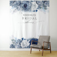 Chá de Bebê / Noiva Floral Azul Poeira e Azul Mari