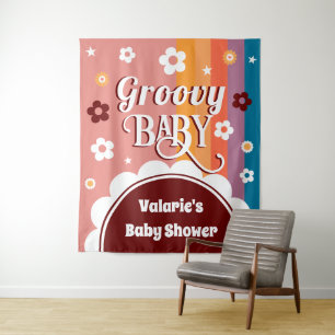 Tapete De Parede Chá de Bebê Retro Groovy