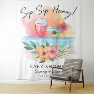 Tapete De Parede Chá de Bebê Tropical Sippin 'à Beira-Mar