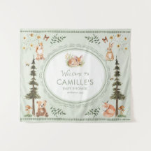 Chá de Bebê Verde Sage Florestal Bem-vindo