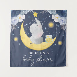 Tapete De Parede Chá de fraldas Baby Elephant on Moon