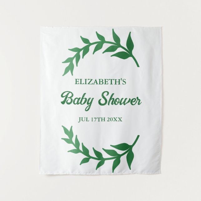 Tapete De Parede Chá de fraldas Chic Greenery (Frente)