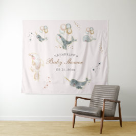 Tapete De Parede chá de fraldas de baleias mágicas baleias