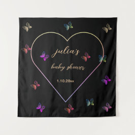 Tapete De Parede Chá de fraldas de borboleta cor-de-rosa