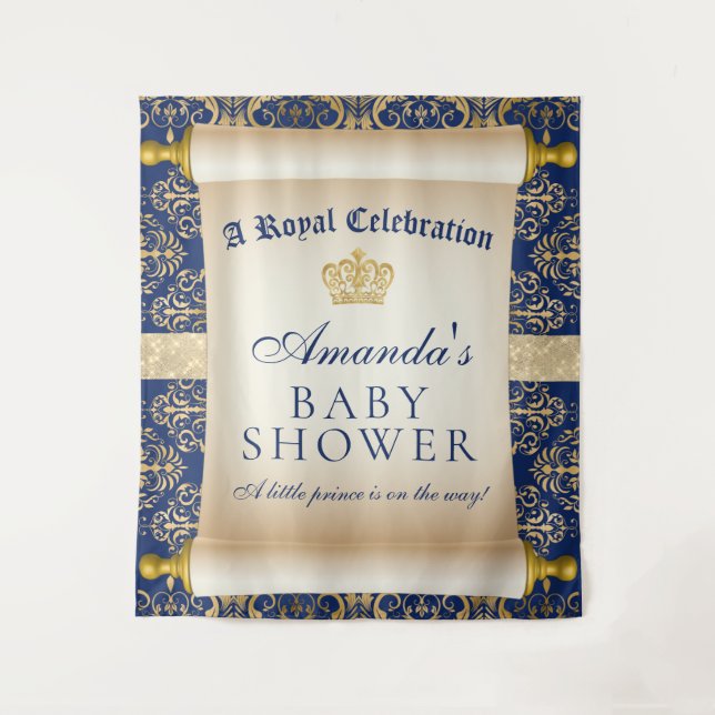 Tapete De Parede Chá de fraldas Príncipe Elegante Fundo Vertical (Frente)