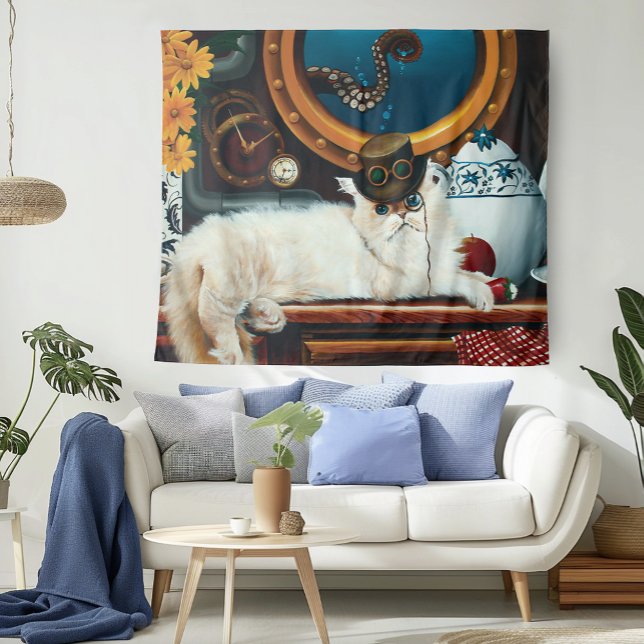 Tapete De Parede Chá de Gato Submarino Steampunk (Criador carregado)