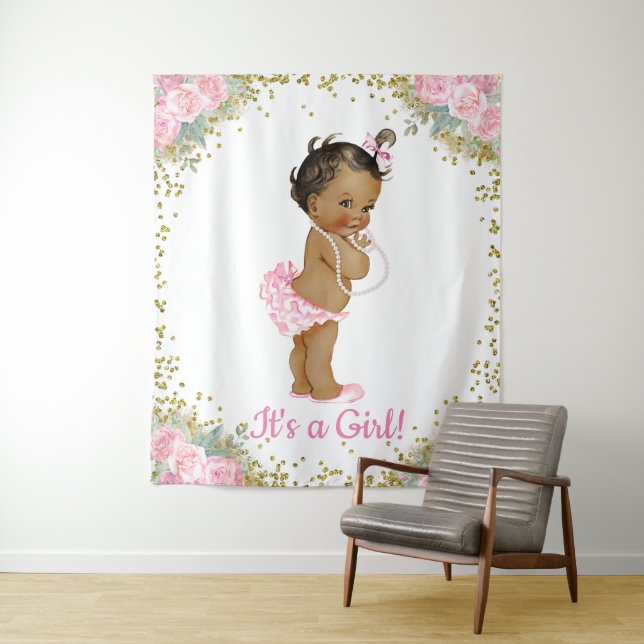 Tapete De Parede Chá de Menina Étnica Africana - Americana (In Situ)