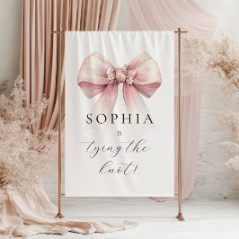 Tapete De Parede Chá de Noiva Pink Bow She's Tying The Knot