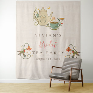 Tapete De Parede Chá de panela de Festa Flórida de Watercolor Faeco