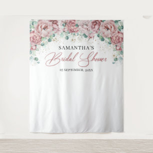 Tapete De Parede Chá de panela de ouro floral com rosas cor-de-rosa