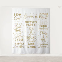 Chá de panela dourdtext com faixa Backdrop