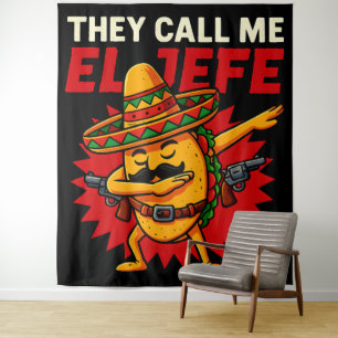 Tapete De Parede Chamam-me El Jefe Taco Funny Chefe Cinco De Mayo