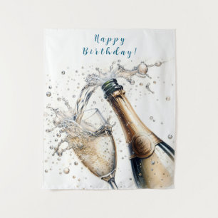 Tapete De Parede Champagne espumante Feliz Aniversário
