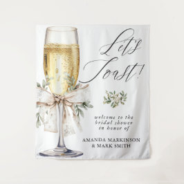 Tapete De Parede Champagne Let's Toast Winter Neutral Bridal Shower