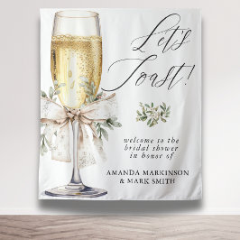 Tapete De Parede Champagne Let's Toast Winter Neutral Bridal Shower