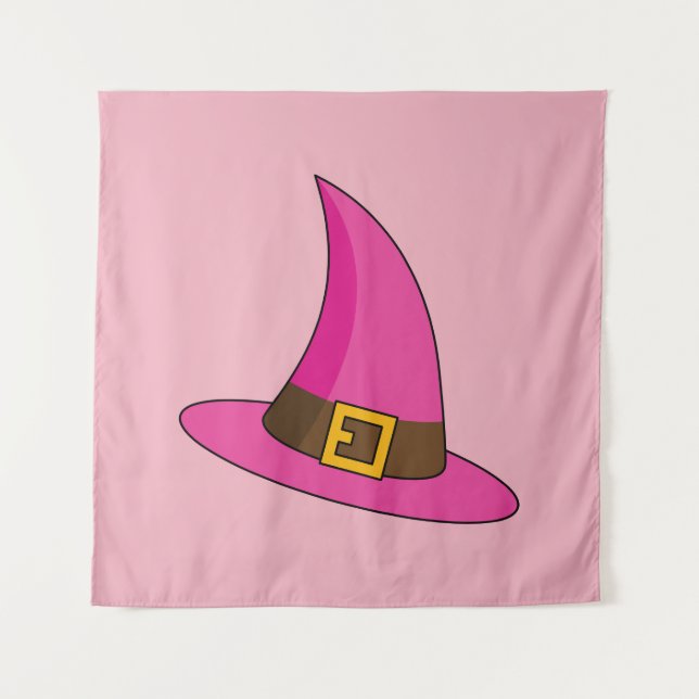 Tapete De Parede Chapéu de Bruxa Rosa (Frente)