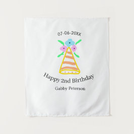 Tapete De Parede chapéu laranja 2º aniversário crianças retro flora