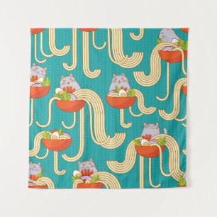 Tapete De Parede Chatos de macarrão e gatos engraçados. Noodles c