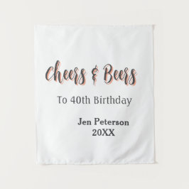 Tapete De Parede Cheers & beers to 40th birthday gray name year sin