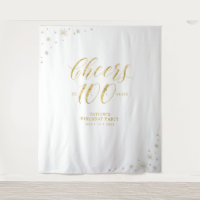 Cheers to 100 years, Gold 100th Birthday Party