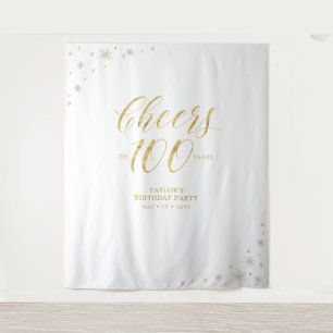 Tapete De Parede Cheers to 100 years, Gold 100th Birthday Party