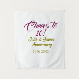 Tapete De Parede Cheers to 10th wedding anniversary mauve golden na