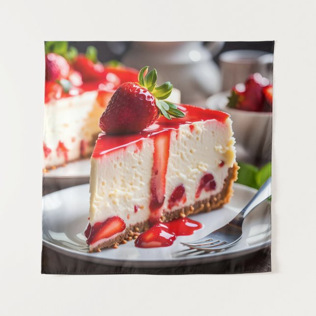 Tapete De Parede Cheesecake de Morango (Frente)