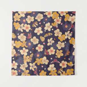 Tapete De Parede Cherry Blossom Butterfly Impressão asiático