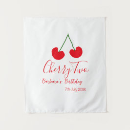 Tapete De Parede Cherry two 2nd birthday red cherry kids simple