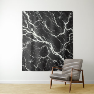 Tapete De Parede Chic Black & White Marble Look Glamor