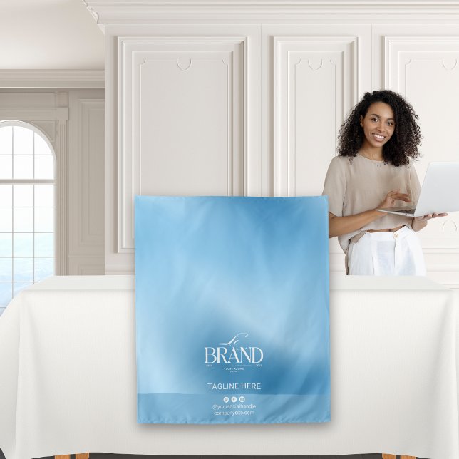 Tapete De Parede Chic Blue Gradient Logo Event Display Table Runner (Criador carregado)