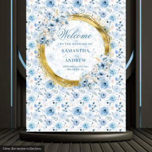 Tapete De Parede Chic Bohemian Azul Dourado Fundo de Casamento