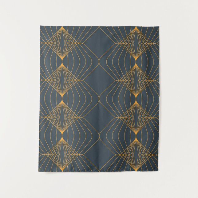 Tapete De Parede Chic, elegante, simples padrão gráfico geométrico (Frente)