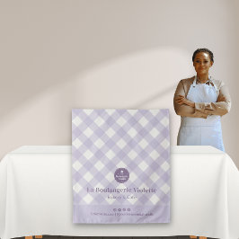 Tapete De Parede Chic Purple Checker Bakery Logo Event Table Runner