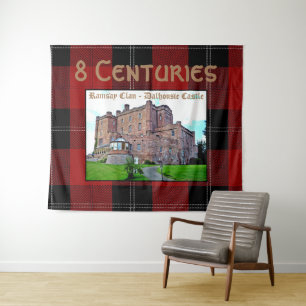Tapete De Parede Chic Scottish Ramsay Clan Castle Tartan Tapestre