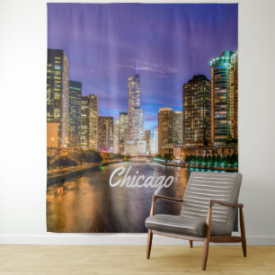 Tapete De Parede Chicago Illinos City in Night