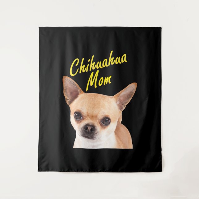 Tapete De Parede Chihuahua Mãe Presente para Proprietários de Cacho (Frente)